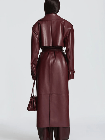 Leather Trench Coat laseze