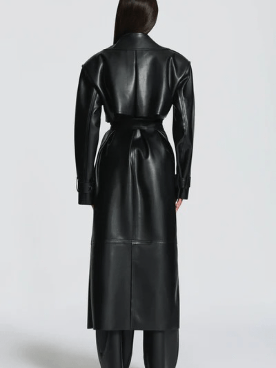Leather Trench Coat laseze