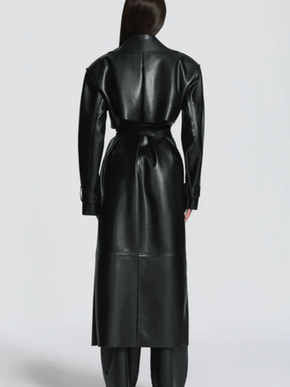 Leather Trench Coat laseze
