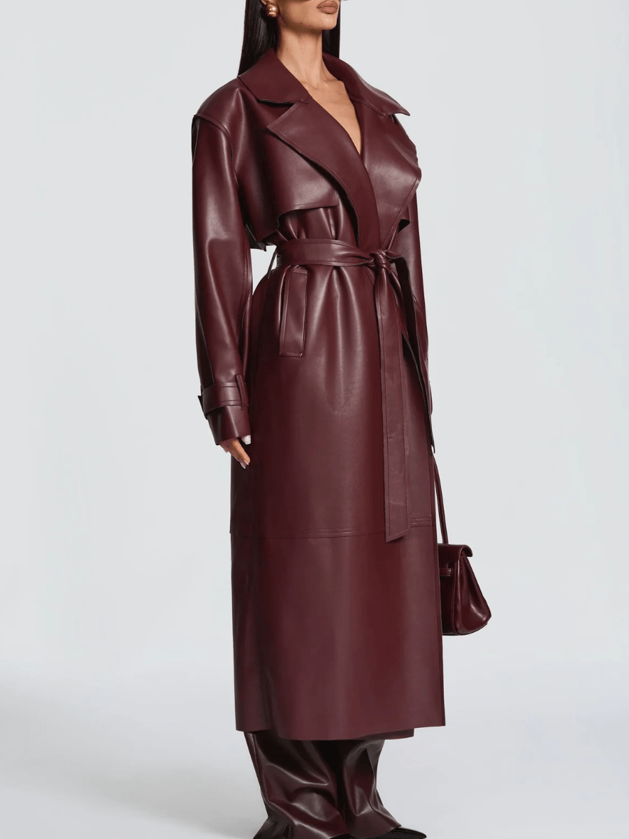 Leather Trench Coat laseze