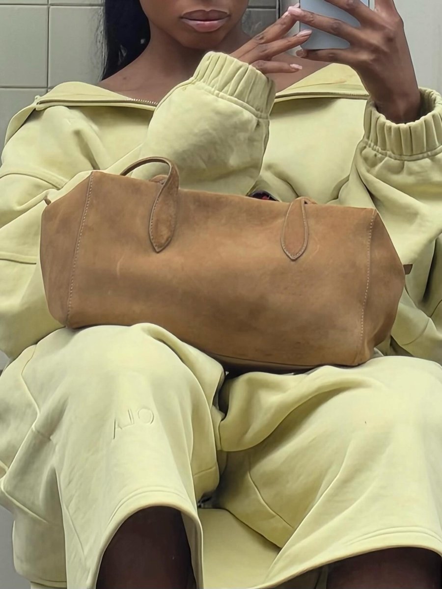 Lemon - Yellow Hooded Zip - Up And Culottes Set - laseze