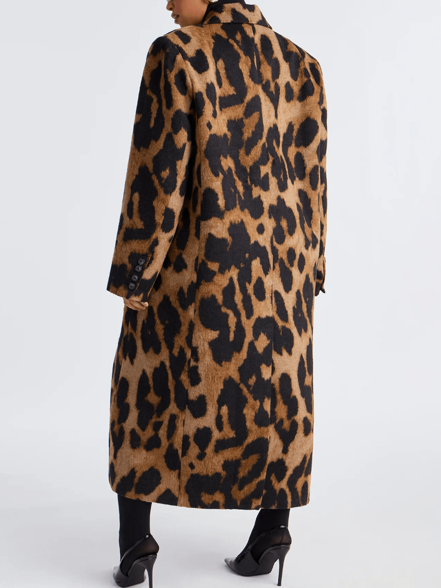 Leopard Double Breasted Coat - Leopard voguety