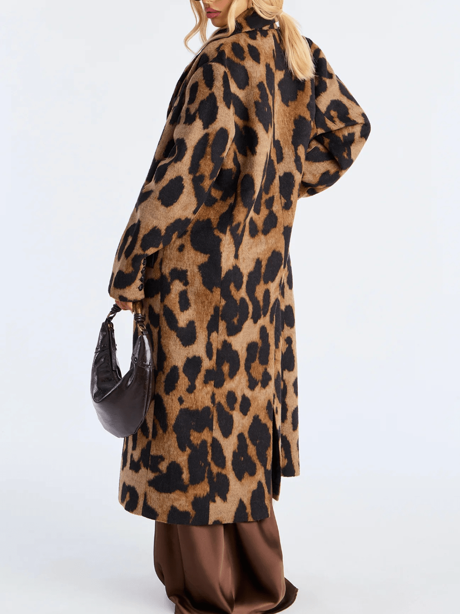 Leopard Double Breasted Coat - Leopard voguety
