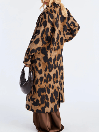 Leopard Double Breasted Coat - Leopard voguety