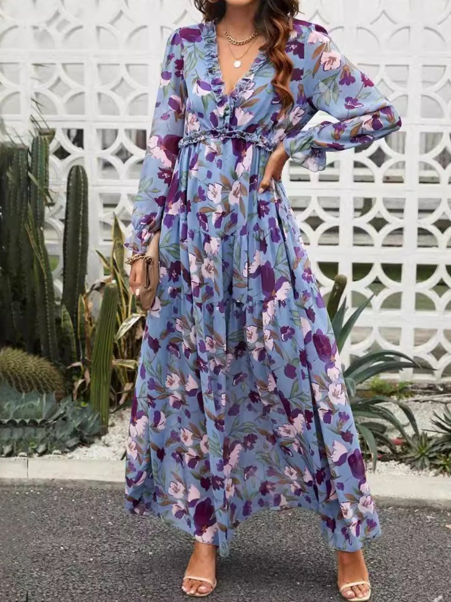 Long Sleeve Floral Maxi Dress speciaic