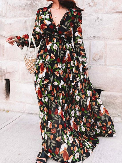 Long Sleeve Floral Maxi Dress speciaic