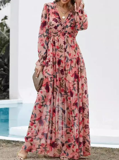 Long Sleeve Floral Maxi Dress speciaic