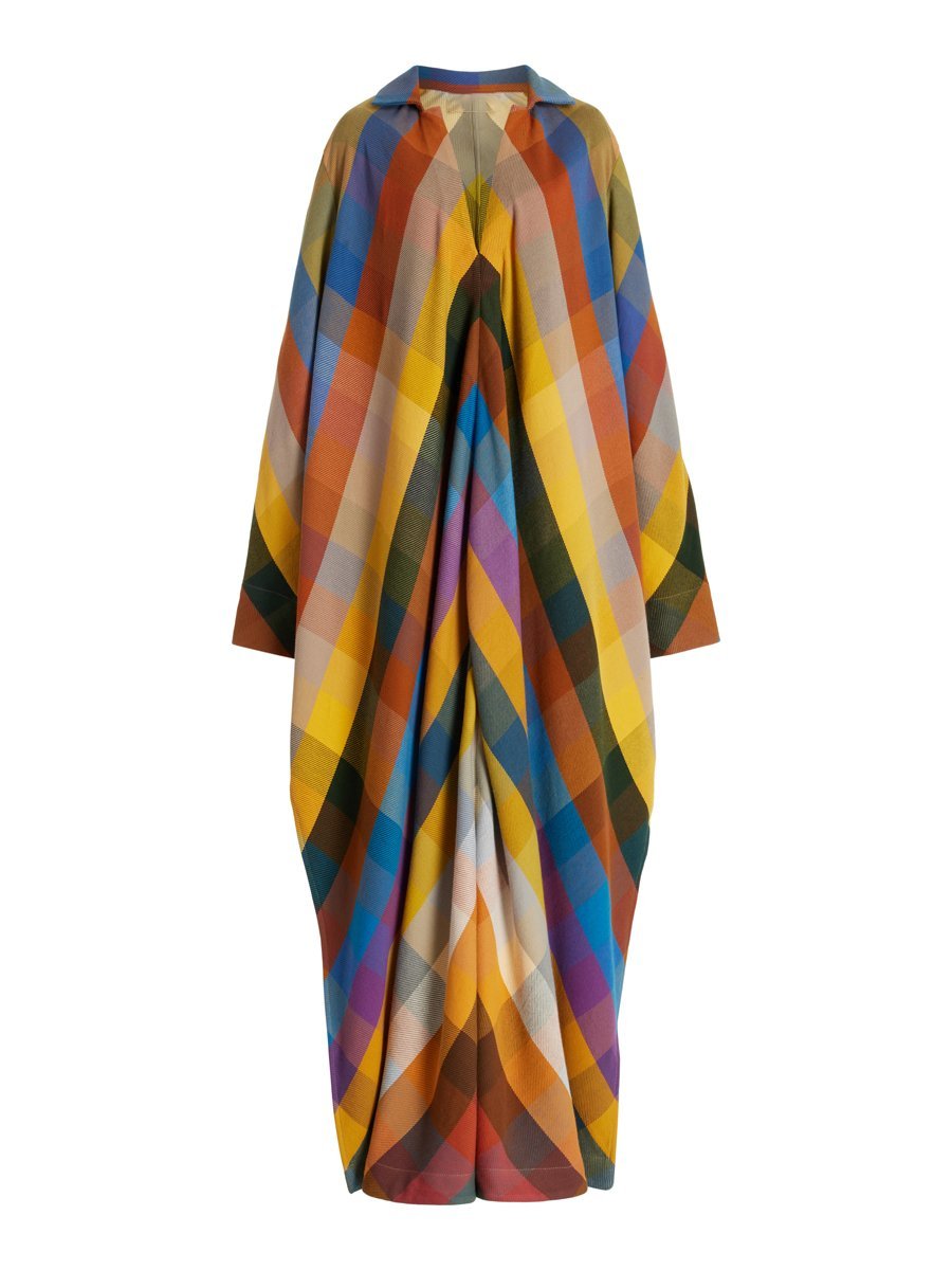 Loose Long Sleeve Color Block Side Split Maxi Dress speciaic