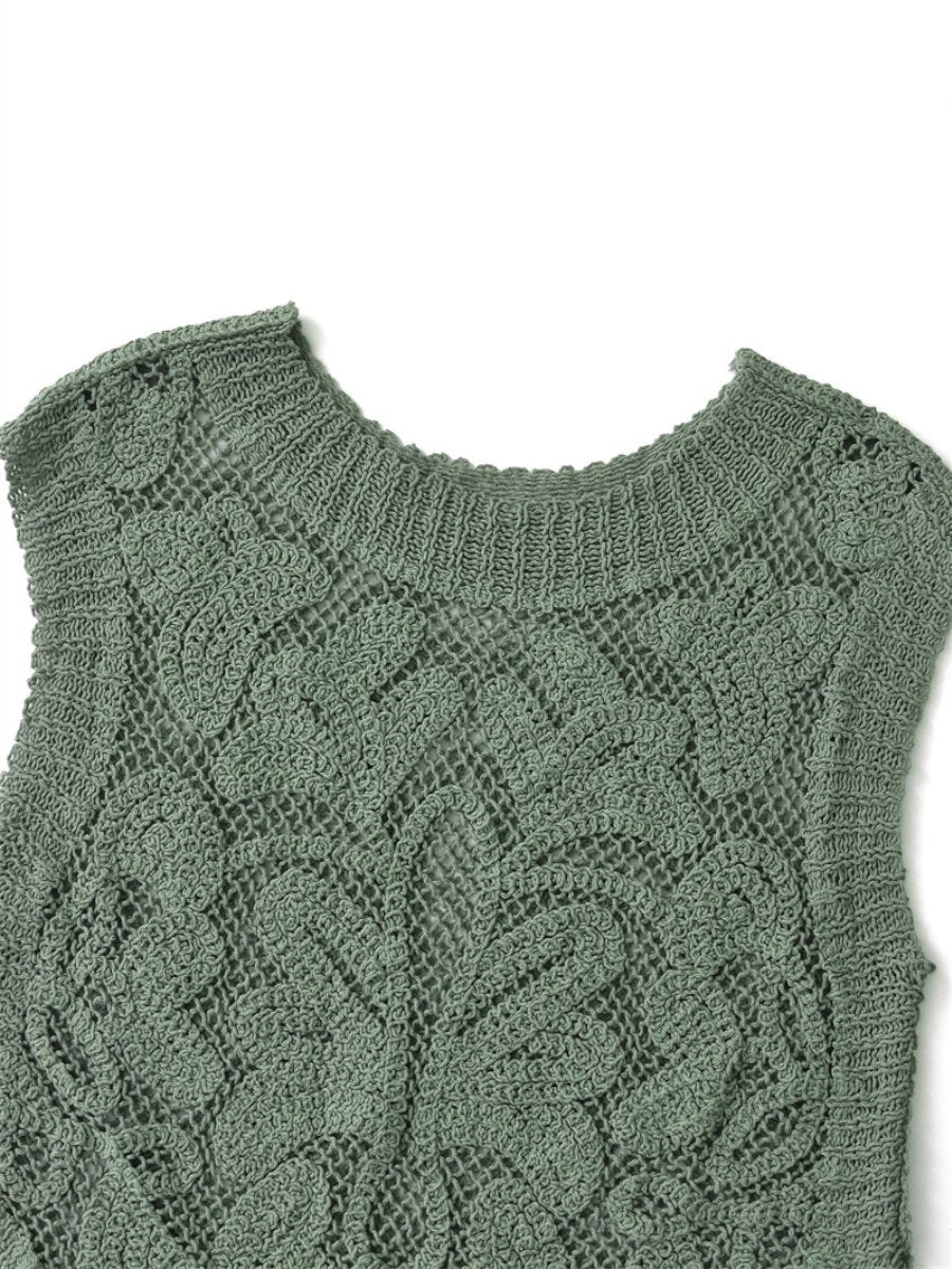 Loose Sleeveless Crocheted Top speciaic