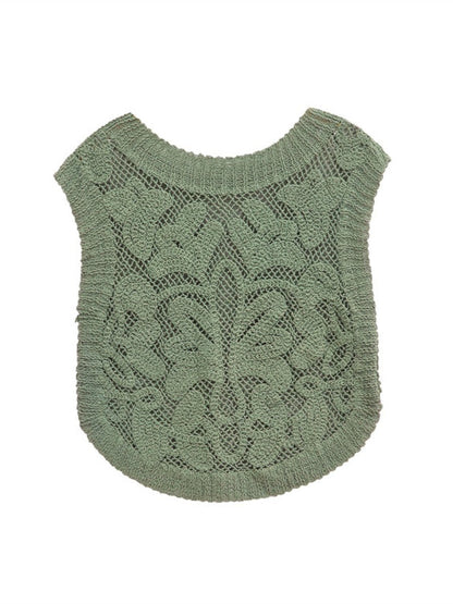 Loose Sleeveless Crocheted Top speciaic