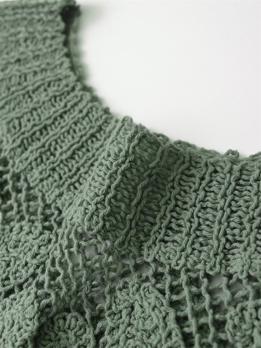 Loose Sleeveless Crocheted Top speciaic