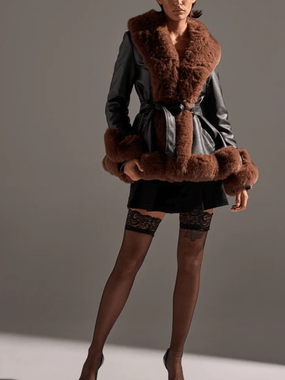 Luxe Contrast Trim Outerwear laseze