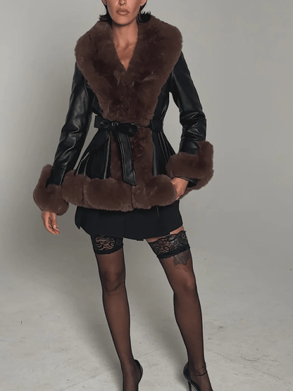 Luxe Contrast Trim Outerwear laseze