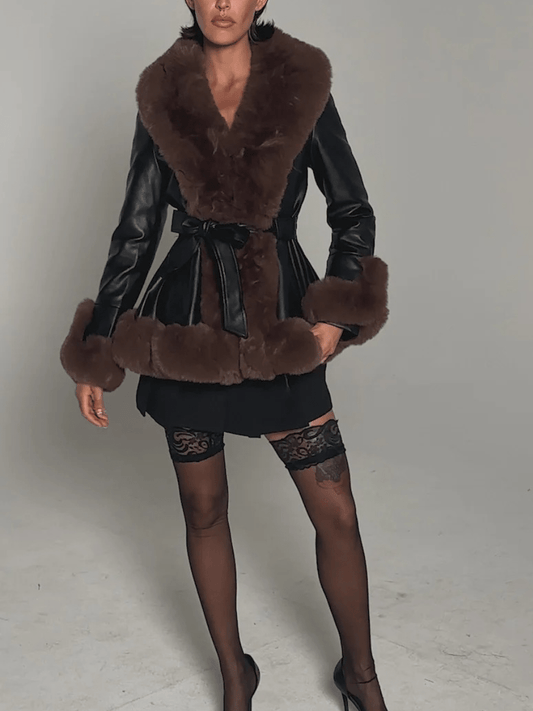 Luxe Contrast Trim Outerwear laseze