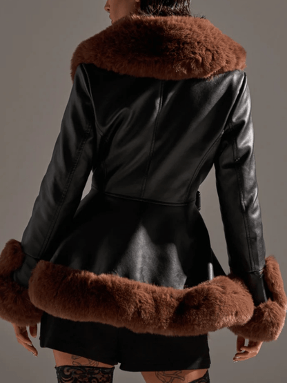 Luxe Contrast Trim Outerwear laseze