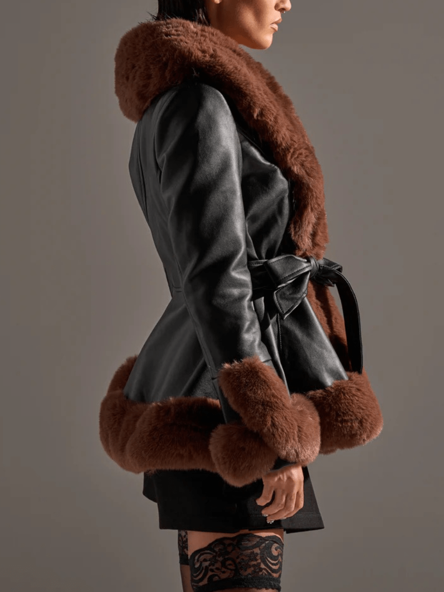 Luxe Contrast Trim Outerwear laseze