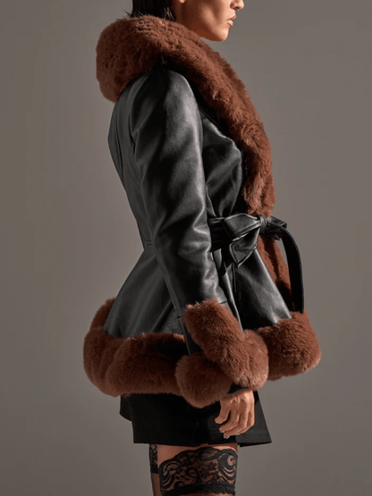 Luxe Contrast Trim Outerwear laseze