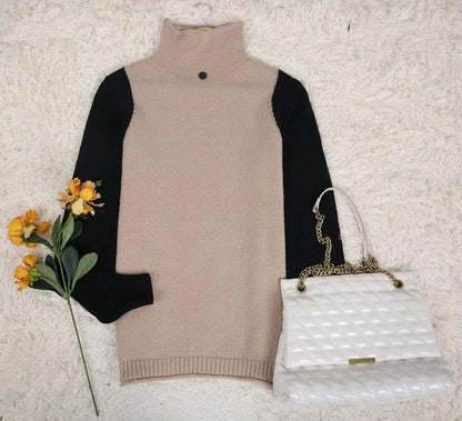 Mod Color Block Turtleneck Sweater - laseze