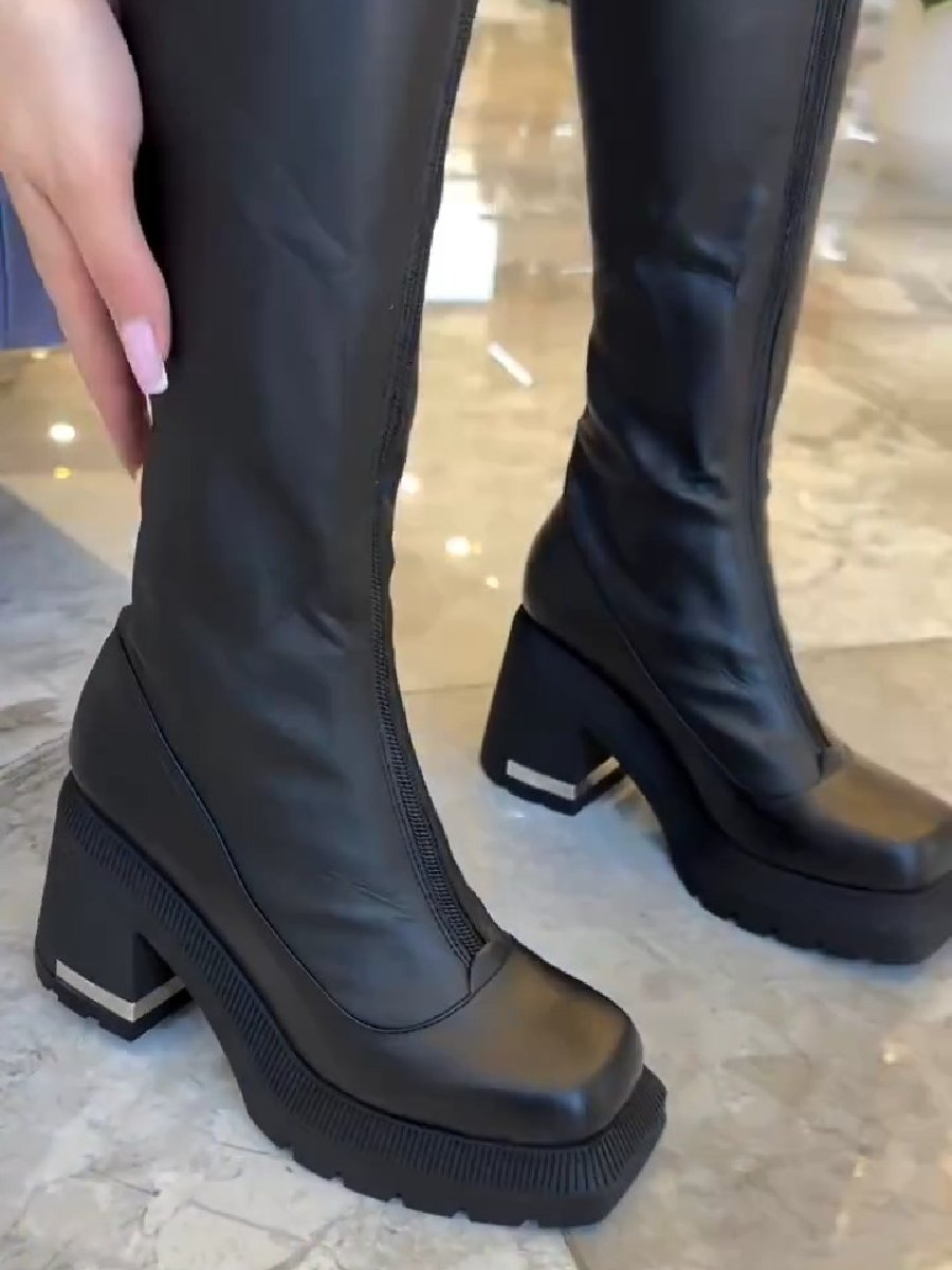 Natural Leather Winter Fleece Lined Fashion Boots - laseze