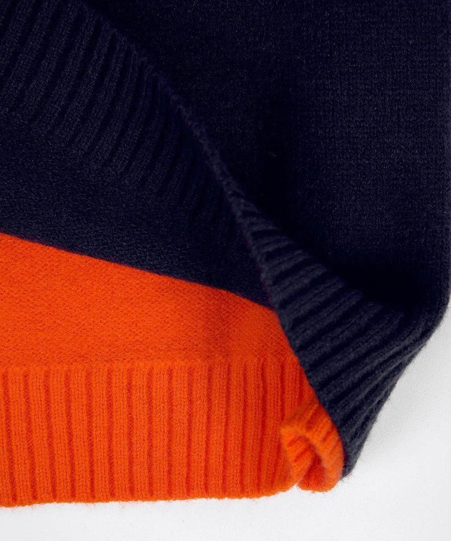 Navy and Orange Retro Stripe Sweater - laseze