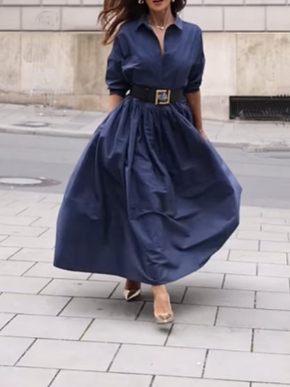 Navy Loose Dress - laseze