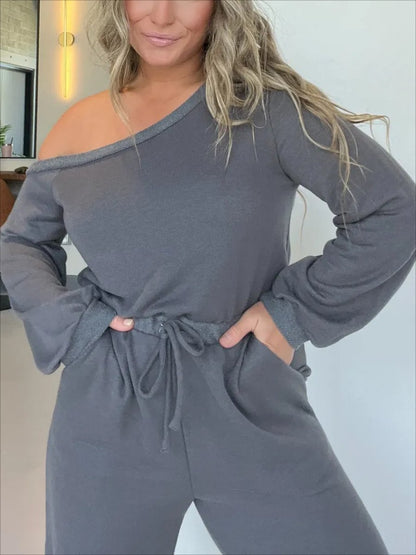 One Shoulder Solid Jumpsuit speciaic