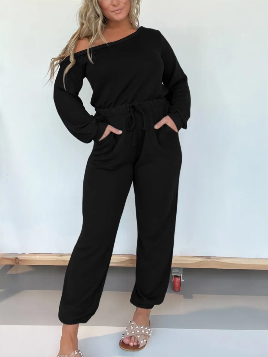 One Shoulder Solid Jumpsuit speciaic