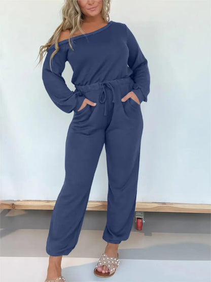 One Shoulder Solid Jumpsuit speciaic