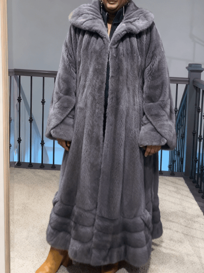 Oversized Imitation Mink Fur Coat fashgoods