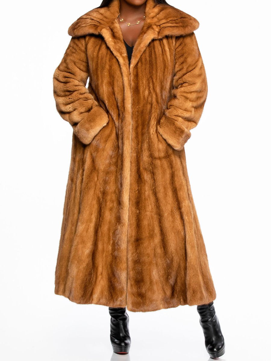 Oversized Imitation Mink Fur Coat fashgoods