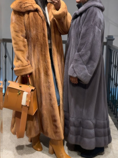 Oversized Imitation Mink Fur Coat fashgoods