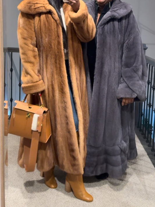 Oversized Imitation Mink Fur Coat fashgoods