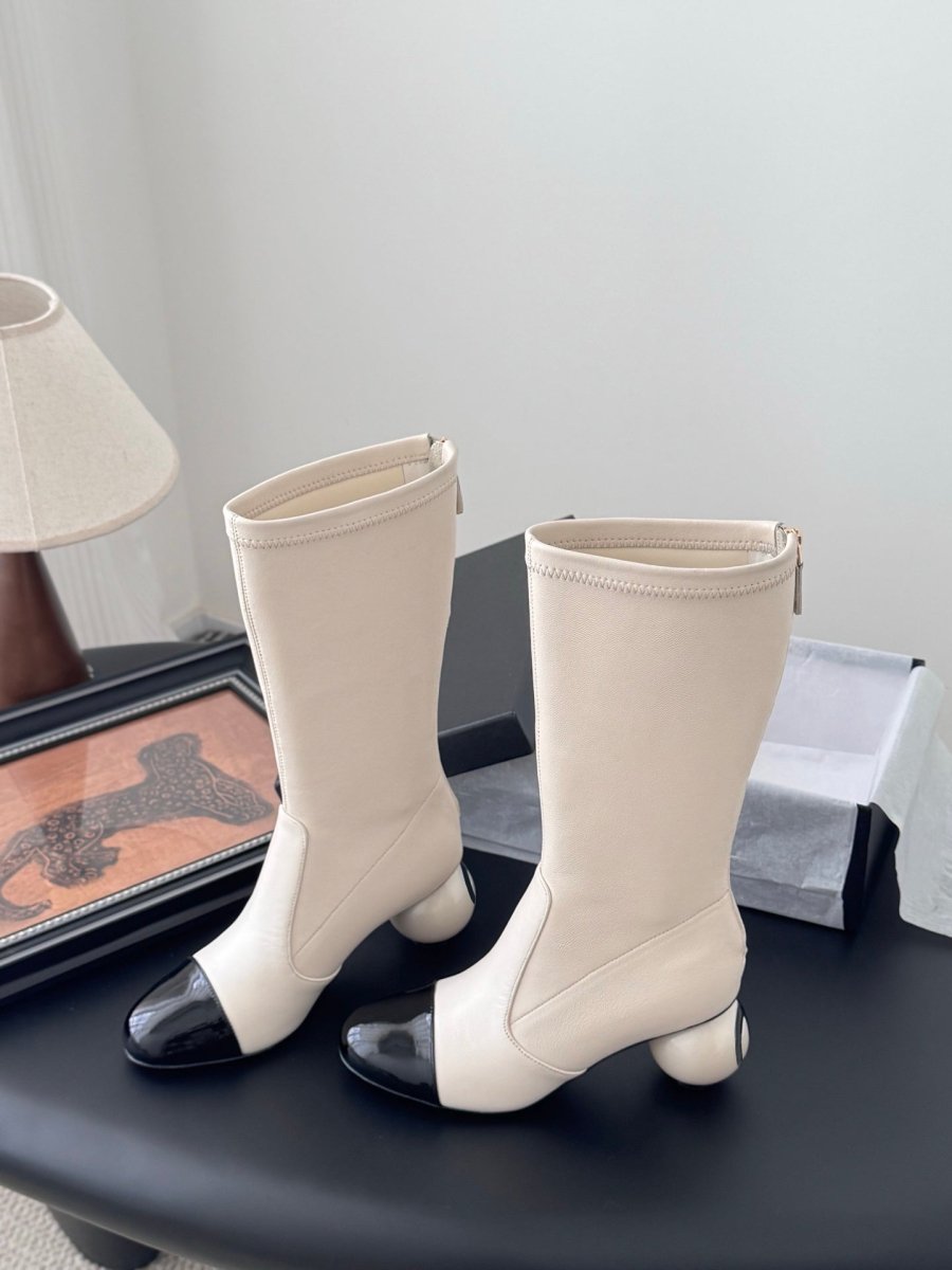 Oversized Pearl Heel Boots - laseze