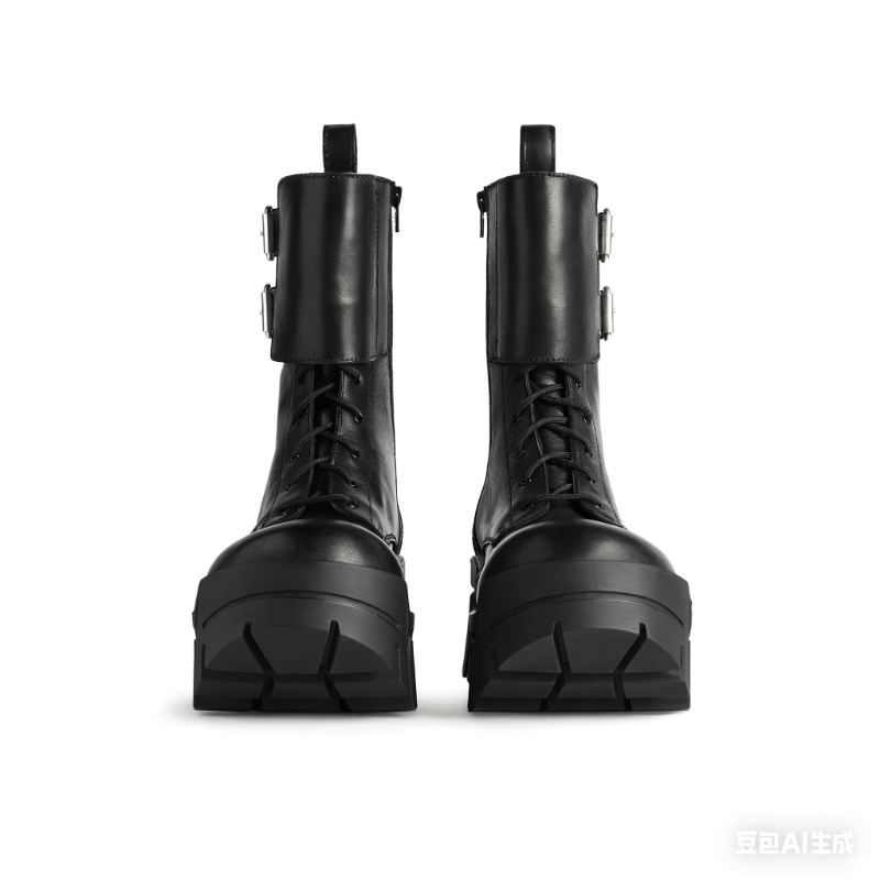 Oversized Platform Buckle Boots laseze