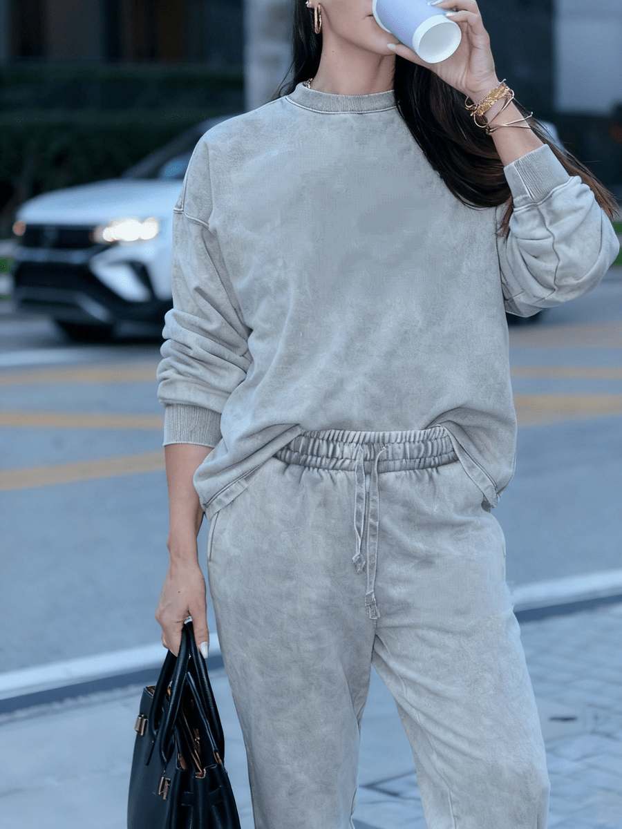 Oversized Washed Loungewear Set - laseze