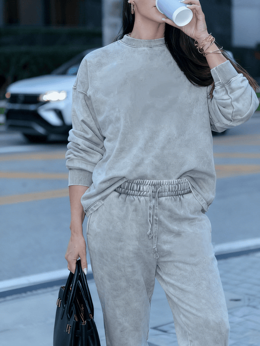 Oversized Washed Loungewear Set - laseze