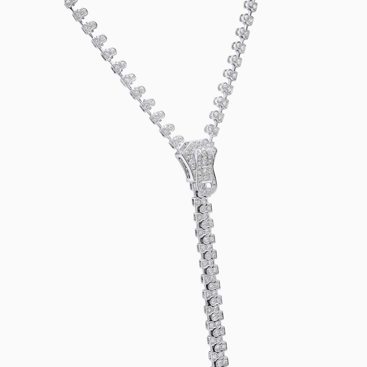 Pearl And Diamond Zip Necklace - laseze