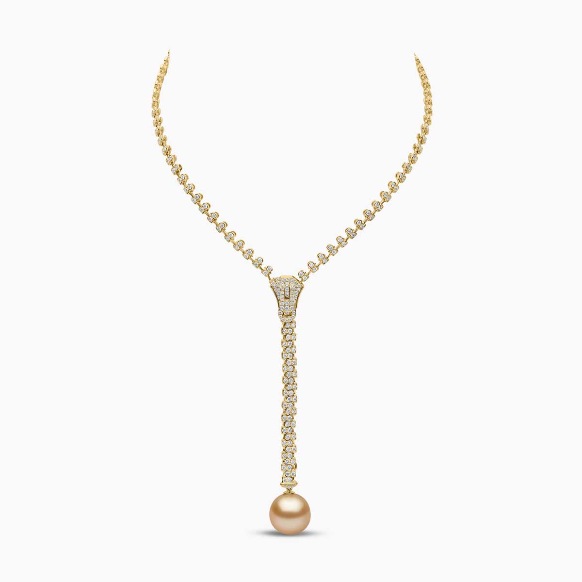 Pearl And Diamond Zip Necklace - laseze