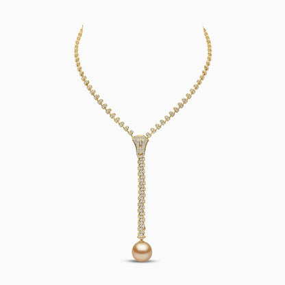 Pearl And Diamond Zip Necklace - laseze