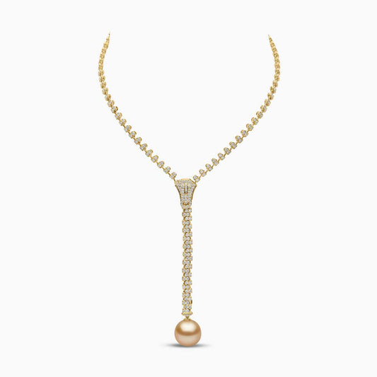 Pearl And Diamond Zip Necklace - laseze