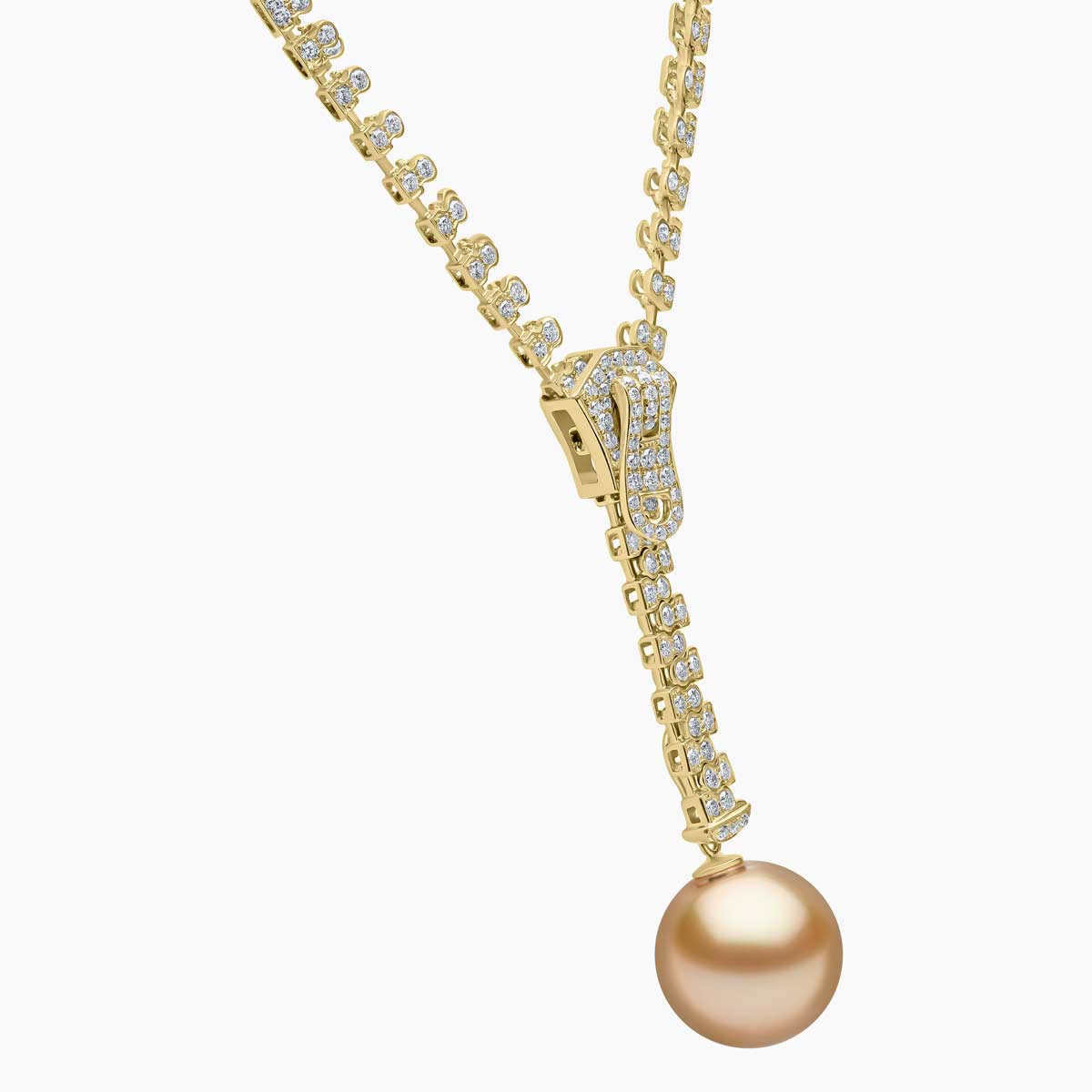 Pearl And Diamond Zip Necklace - laseze