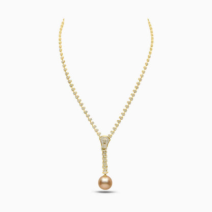 Pearl And Diamond Zip Necklace - laseze