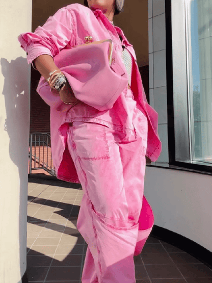 Pink Denim Suit - laseze