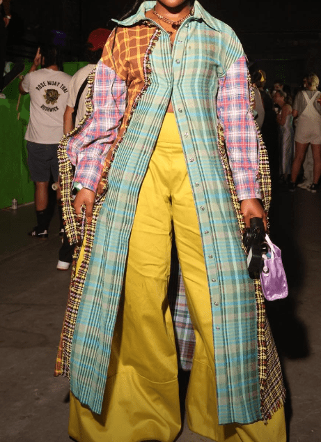 Plaid Patchwork Long Dress Jacket - laseze