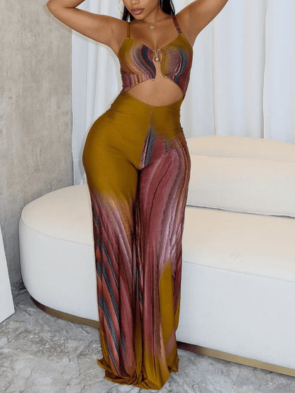 Playing Me Print Cami Jumpsuit - laseze