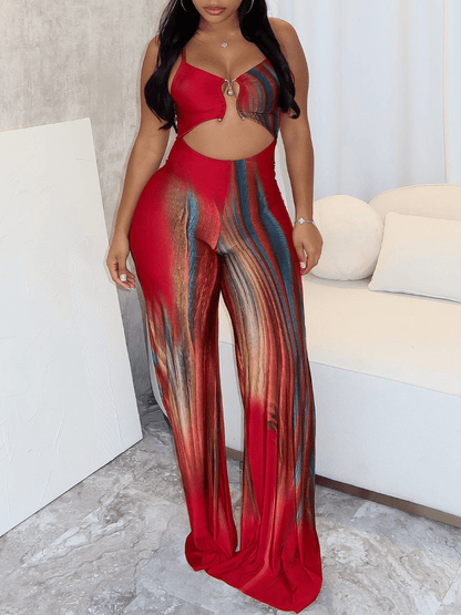 Playing Me Print Cami Jumpsuit - laseze