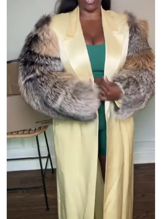 Plush - Sleeve Leather Coat - laseze