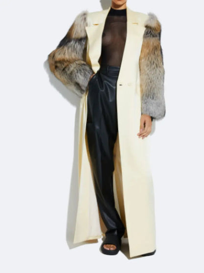 Plush - Sleeve Leather Coat - laseze