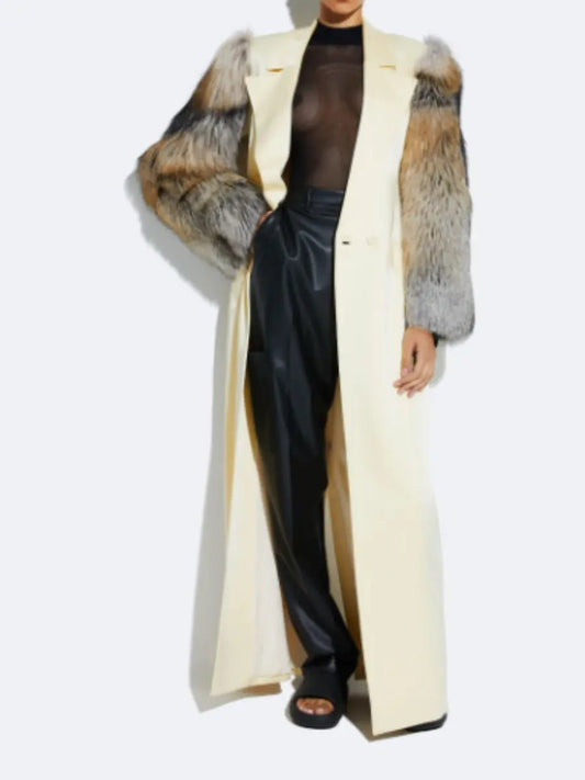 Plush - Sleeve Leather Coat - laseze