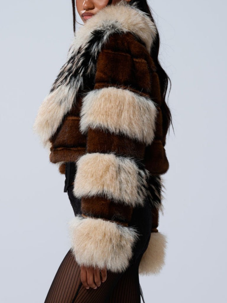 Portia Cropped Fur Jacket fashgoods